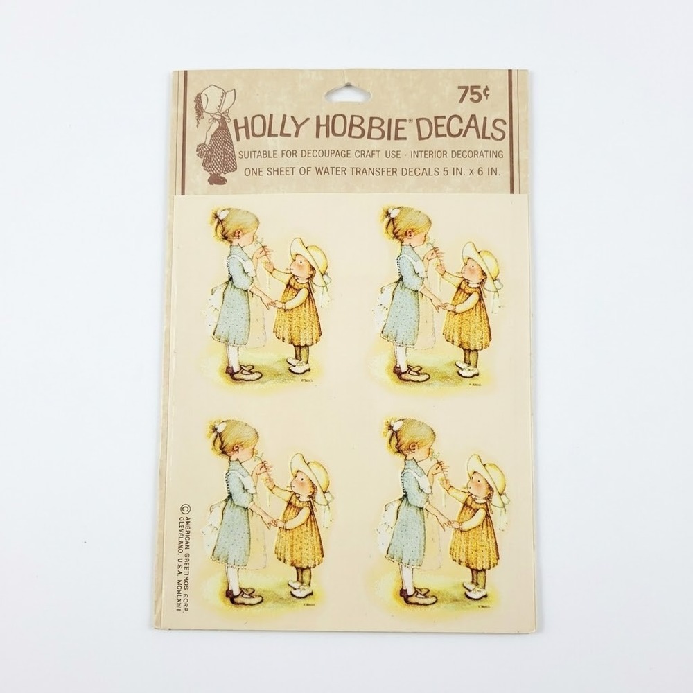 Holly Hobbie Decals Unisex OS Multicolor Like New 1972 Vintage Water Slide 1902